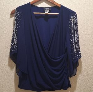 NWOT MSK Petite Deep Blue Blouse